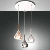 Fabas Luce Lila Pendelleuchte, 3-flg., mit Rondell