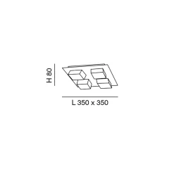 Fabas Luce Lucas LED Deckenleuchte, 4-flg.