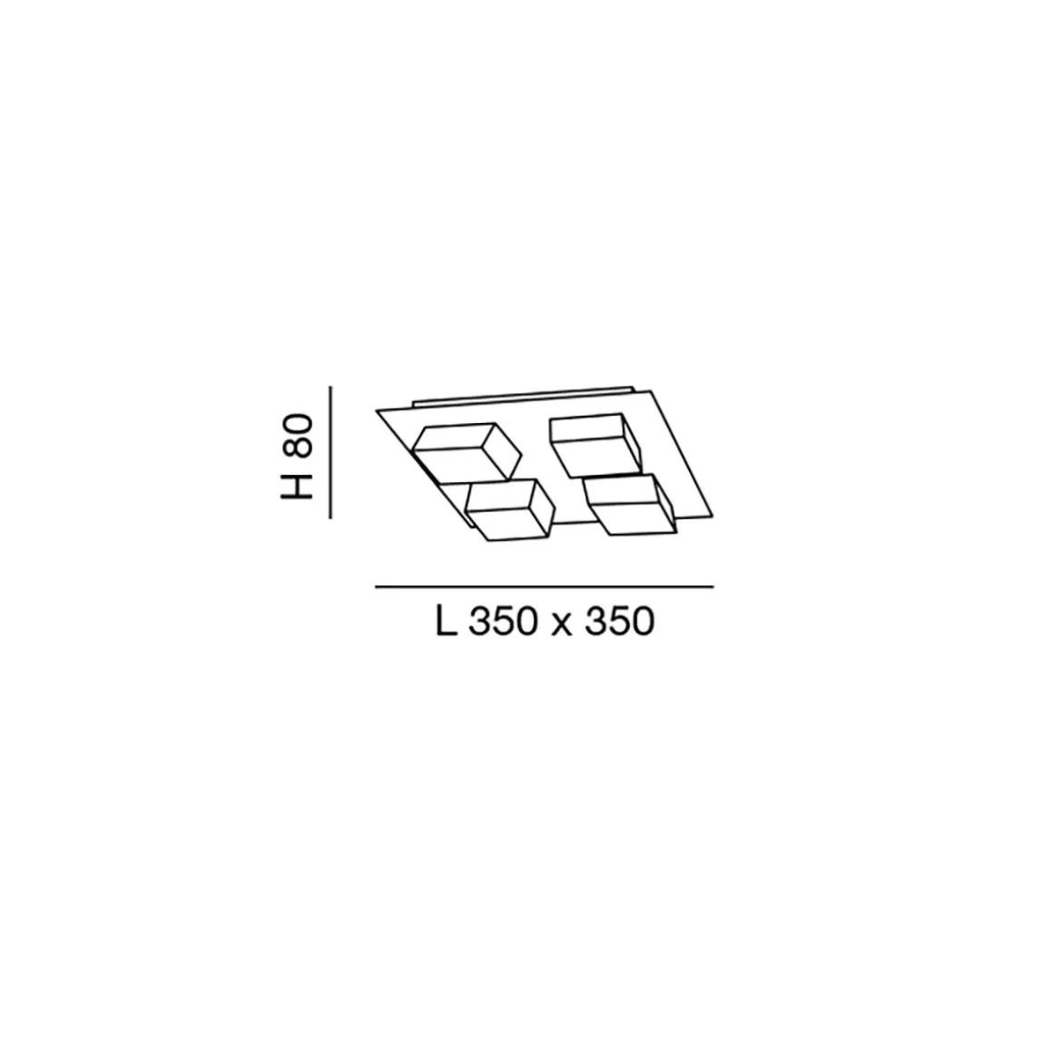Fabas Luce Lucas LED Deckenleuchte, 4-flg.