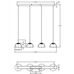 Fabas Luce Lucille LED Pendelleuchte, 4-flg.