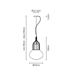 Fabbian Aerostat Pendelleuchte, Ø: 33 cm