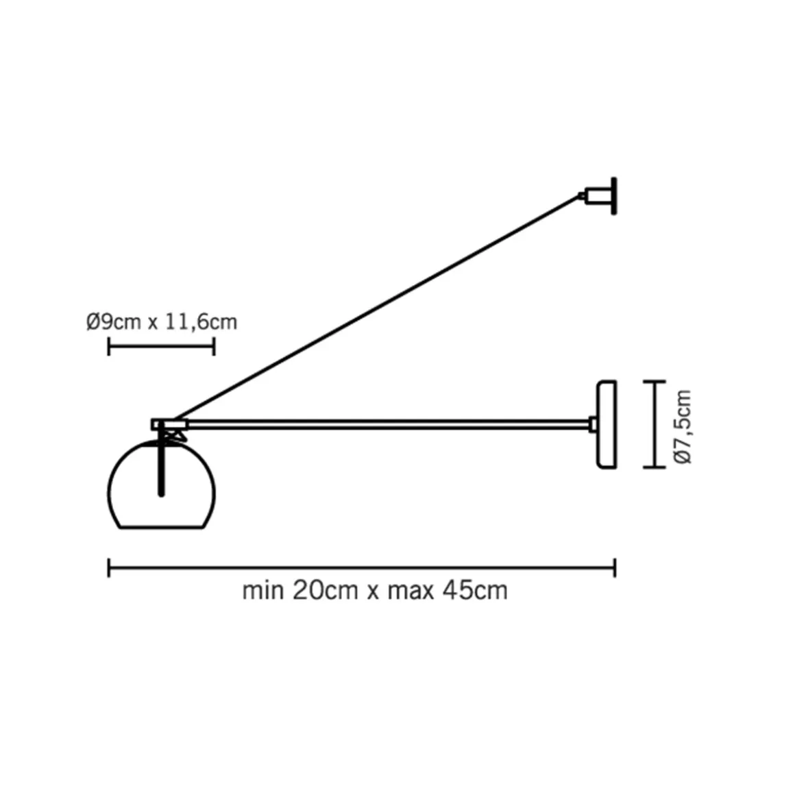 Fabbian Beluga Steel Wandleuchte