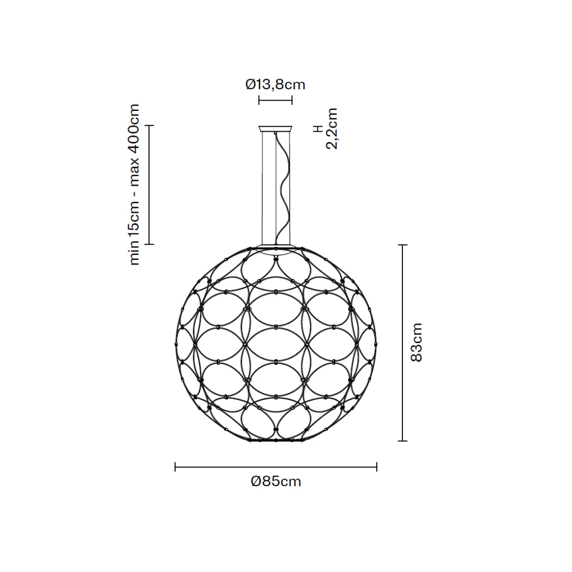 Fabbian Giro Pendelleuchte, Ø: 85 cm