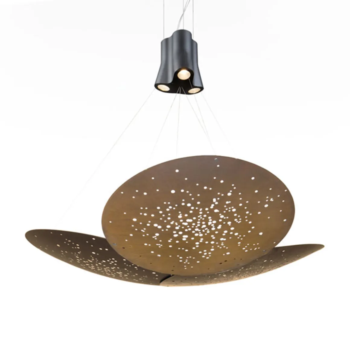 Fabbian Lens Pendelleuchte, 3-flg., Ø: 90 cm