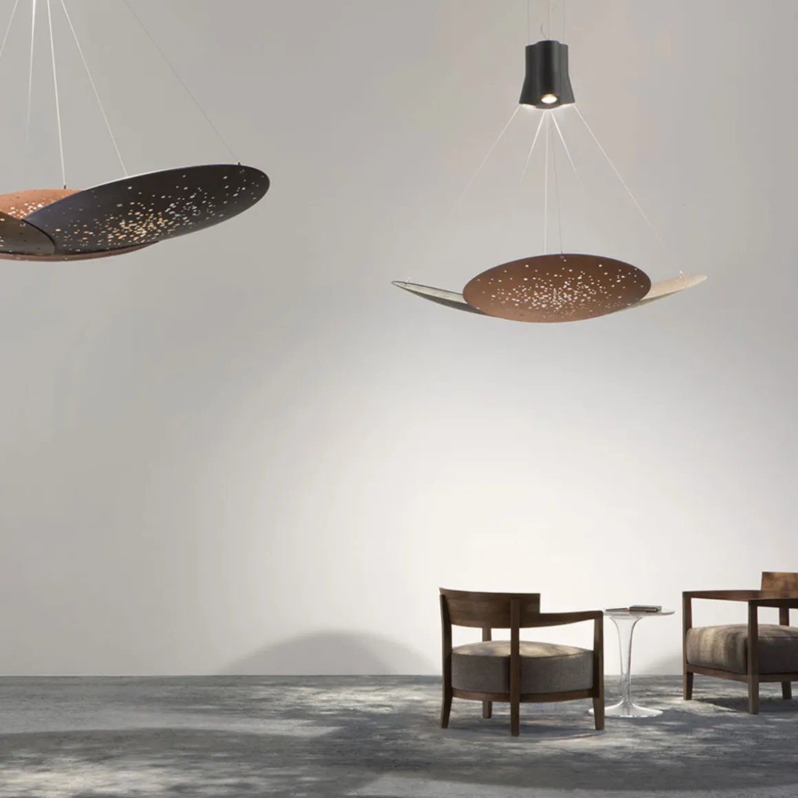 Fabbian Lens Pendelleuchte, 3-flg., Ø: 90 cm