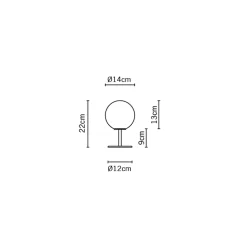 Fabbian Lumi Sfera Tischleuchte mit Fuss