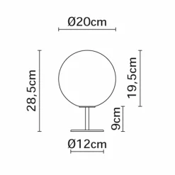 Fabbian Lumi Sfera Tischleuchte mit Fuss