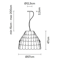 Fabbian Roofer Pendelleuchte, Ø: 57 cm