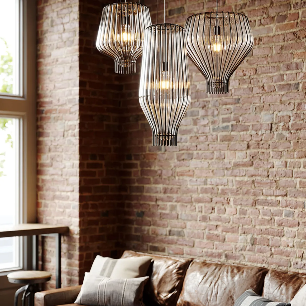 Fabbian Saya Pendelleuchte, transparent, Ø: 48 cm