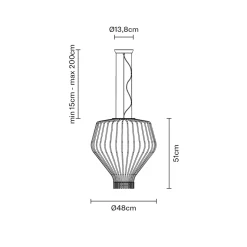 Fabbian Saya Pendelleuchte, transparent, Ø: 48 cm