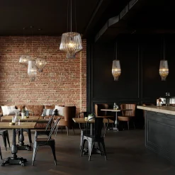 Fabbian Saya Pendelleuchte, transparent, Ø: 31 cm