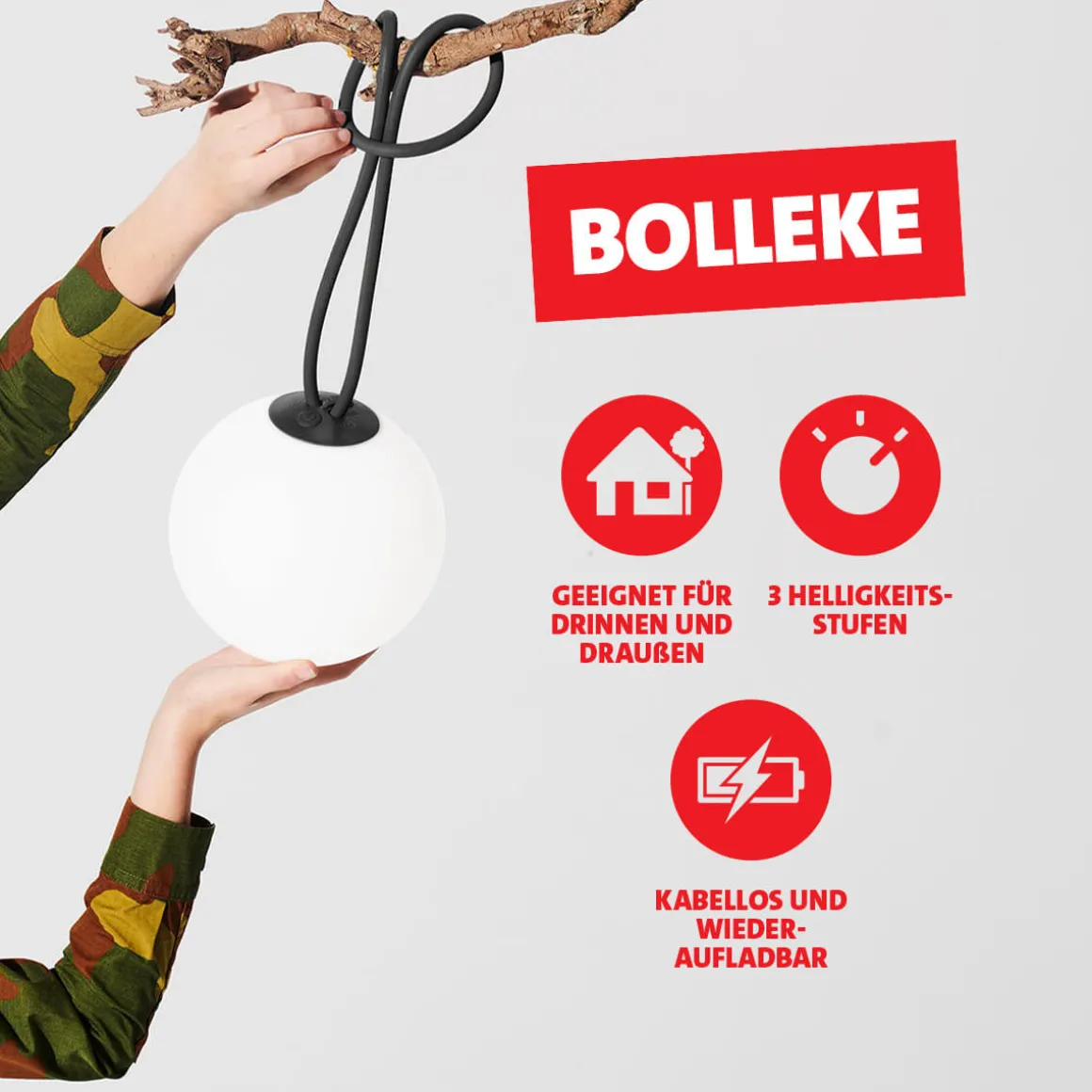Fatboy Bolleke LED Akku-Pendelleuchte, Duo Pack