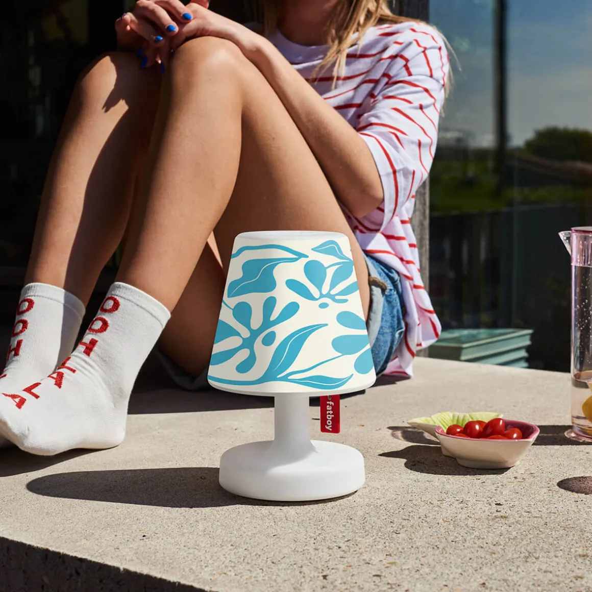 Fatboy Edison the Petit LED Akkuleuchte mit Cooper Cappie Blue Leaf