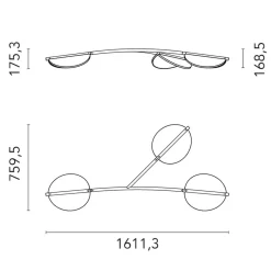 Flos Almendra Organic S3 Y Short LED Pendelleuchte