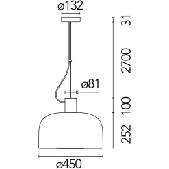 Flos Bellhop Glass S2 Pendelleuchte