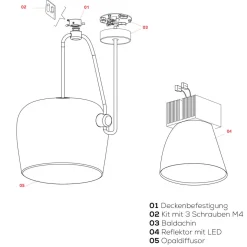 Flos Ersatzteile Aim Deckenbefestigung