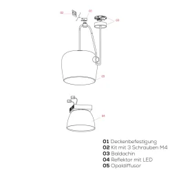 Flos Ersatzteile Aim Deckenbefestigung