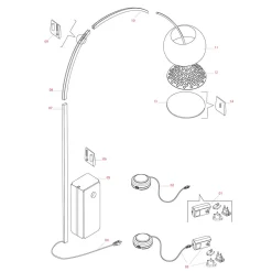 Flos Ersatzteile Arco LED Elektrokabel mit Verbindern