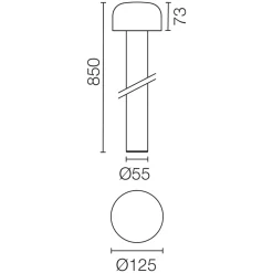 Flos Outdoor Bellhop Bollard 850 LED Pollerleuchte, 2700 K