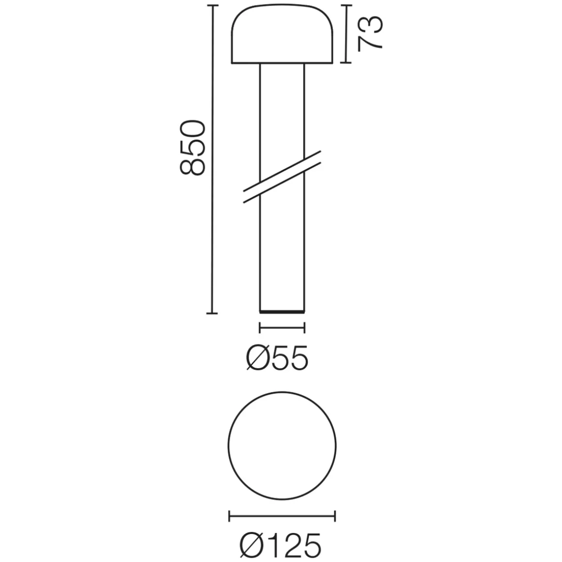 Flos Outdoor Bellhop Bollard 850 LED Pollerleuchte, 2700 K