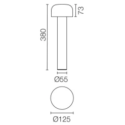 Flos Outdoor Bellhop Bollard 380 LED Pollerleuchte, 2700 K