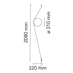 Flos Wirering Wandleuchte, Kabel: grau