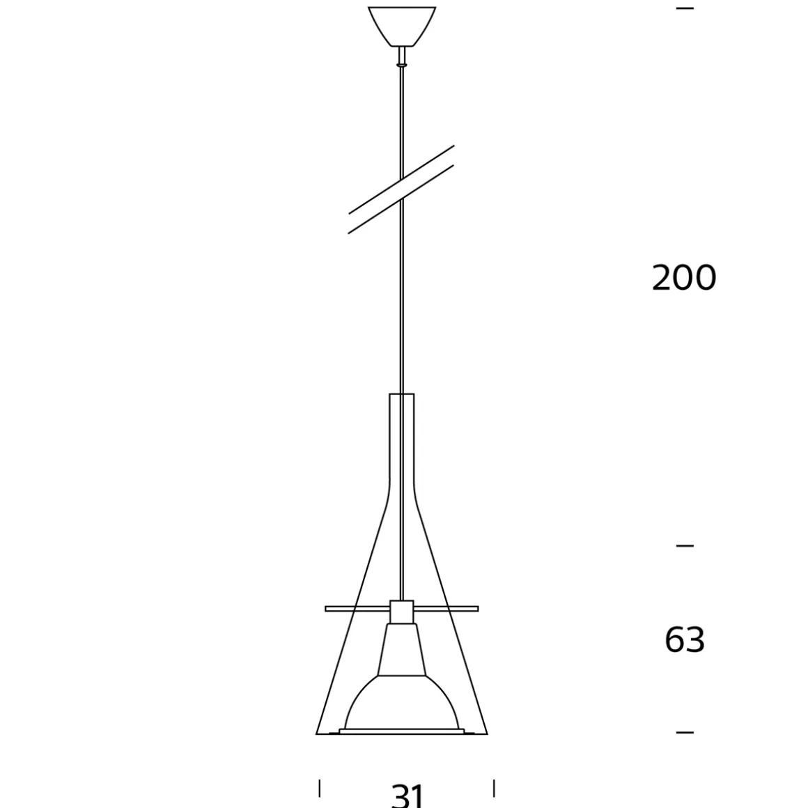 Fontana Arte Flûte 1 Magnum Pendelleuchte