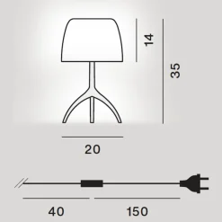 Foscarini Lumiere Nuances Piccola Tavolo, mit Dimmer