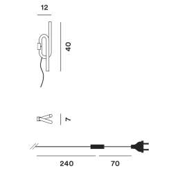 Foscarini Tobia LED Parete, mit Stecker