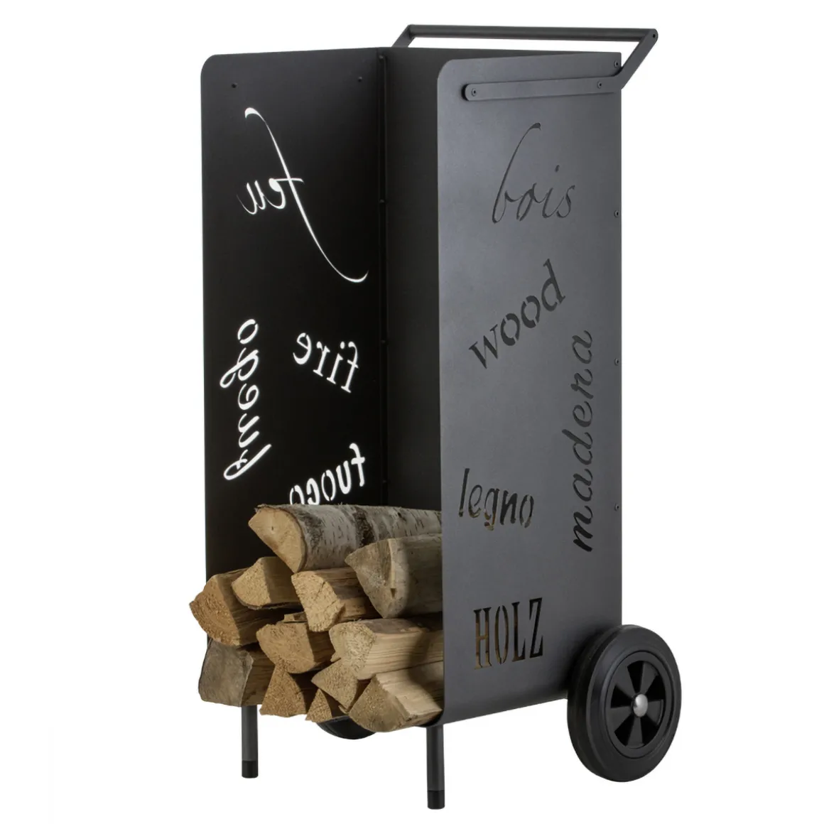 Heibi Fahrbarer Holzwagen mit Schriftdesign
