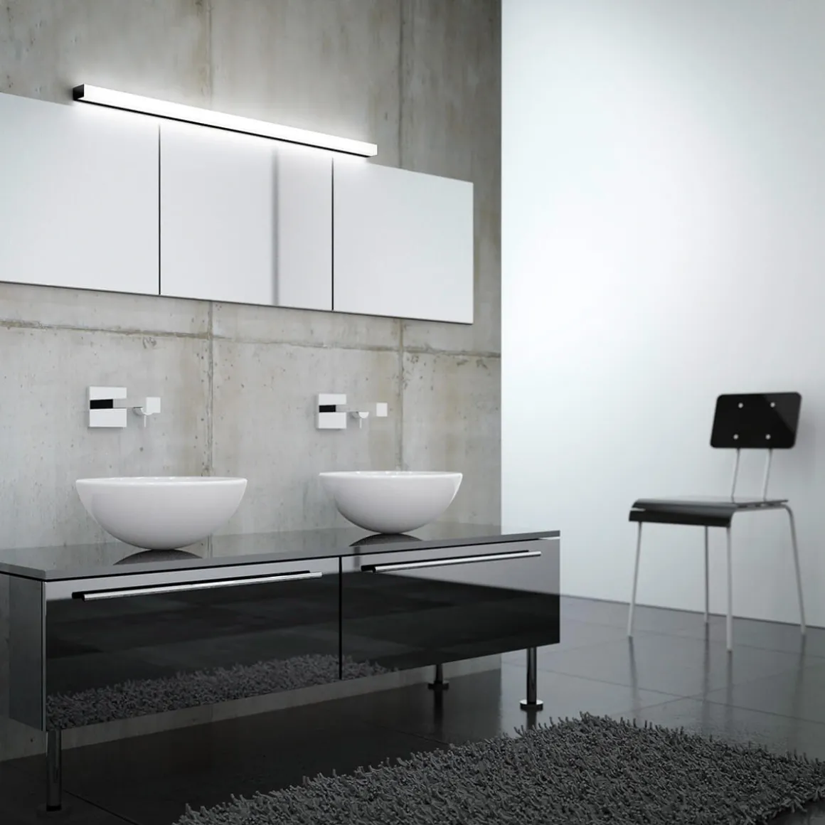 Helestra Lado LED Wand- / Spiegelleuchte, schwarz matt