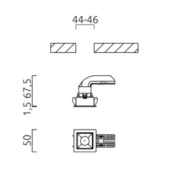 Helestra Pic LED Deckeneinbaustrahler, eckig, weiß
