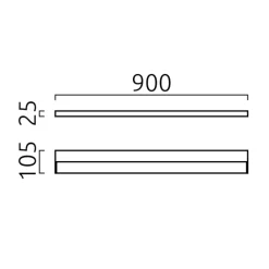 Helestra Slate LED Wand- / Spiegelleuchte, Länge: 90 cm