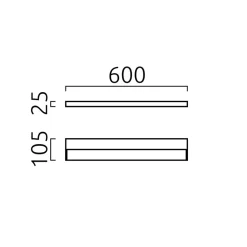 Helestra Slate LED Wand- / Spiegelleuchte, Länge: 60 cm