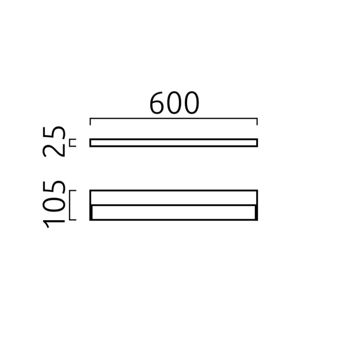 Helestra Slate LED Wand- / Spiegelleuchte, Länge: 60 cm