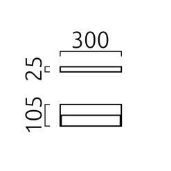 Helestra Slate LED Wand- / Spiegelleuchte, Länge: 30 cm