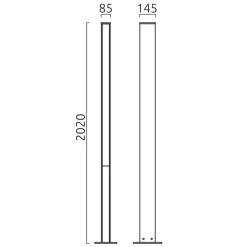 Helestra Tendo LED Pollerleuchte, Höhe: 202 cm