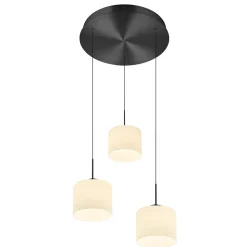 HELL Abby LED Pendelleuchte, 3-flg., mit Rondell