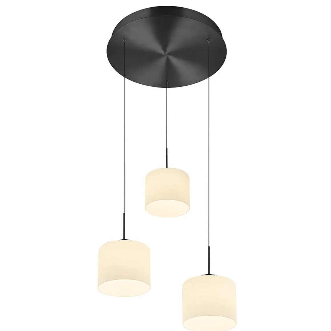 HELL Abby LED Pendelleuchte, 3-flg., mit Rondell