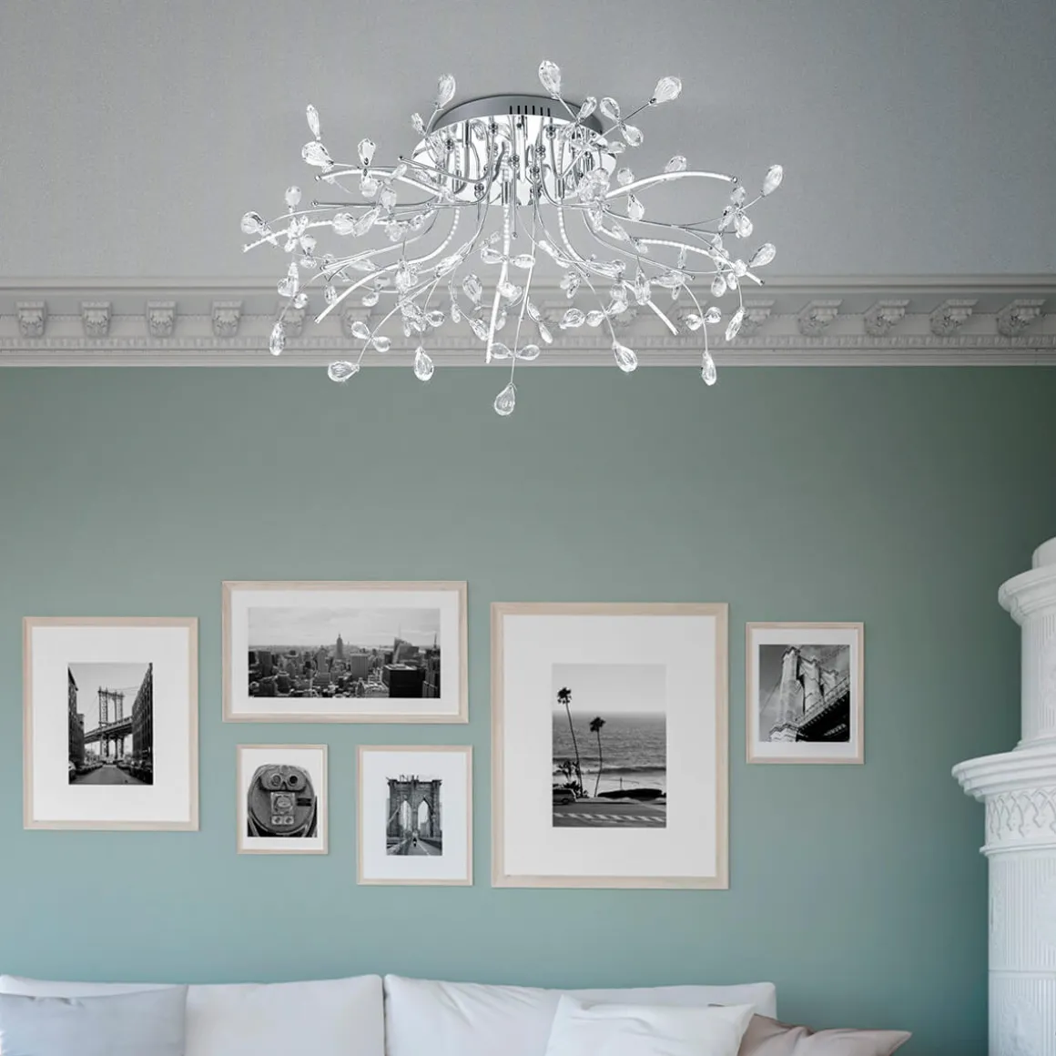 HELL Crystal LED Deckenleuchte, Ø: 77 cm