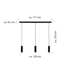 HELL Polo Pendelleuchte, 3-flg.