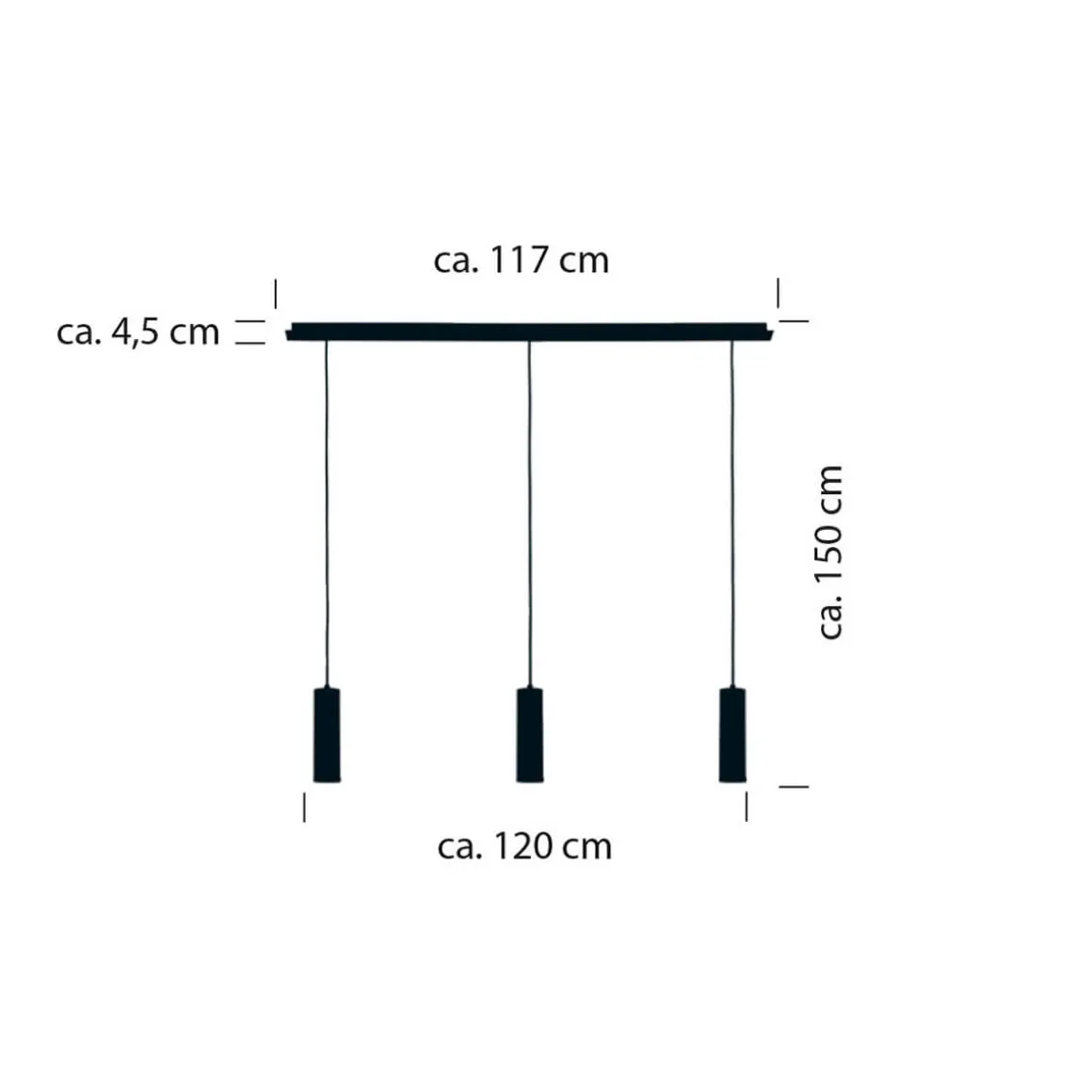HELL Polo Pendelleuchte, 3-flg.