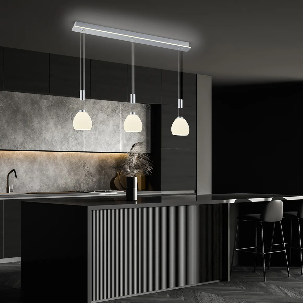 HELL Sam LED Pendelleuchte, 3-flg.