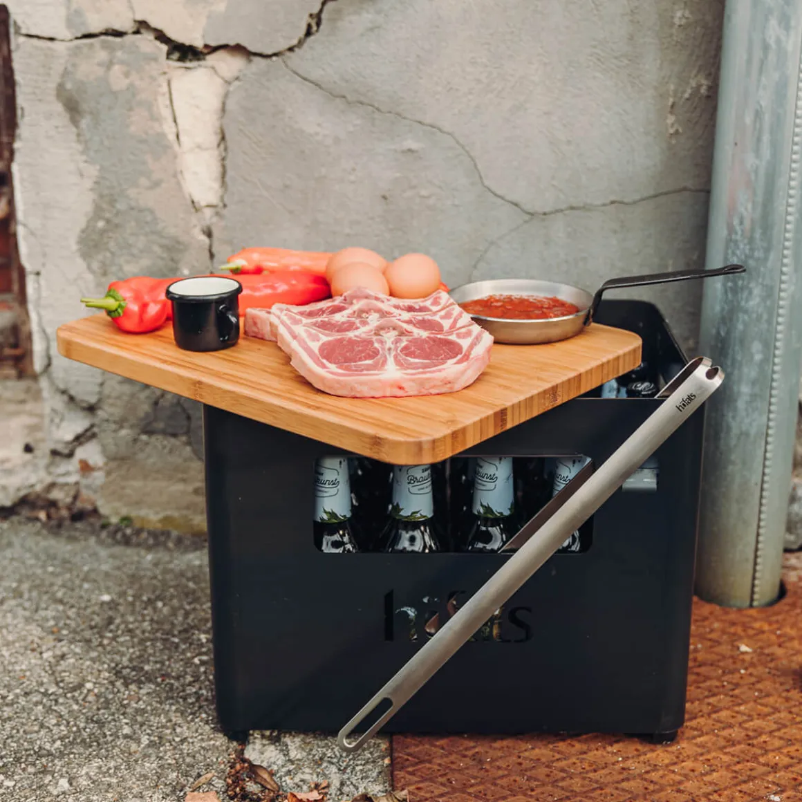 Höfats Beer Box Feuerkorb, Grill & Hocker