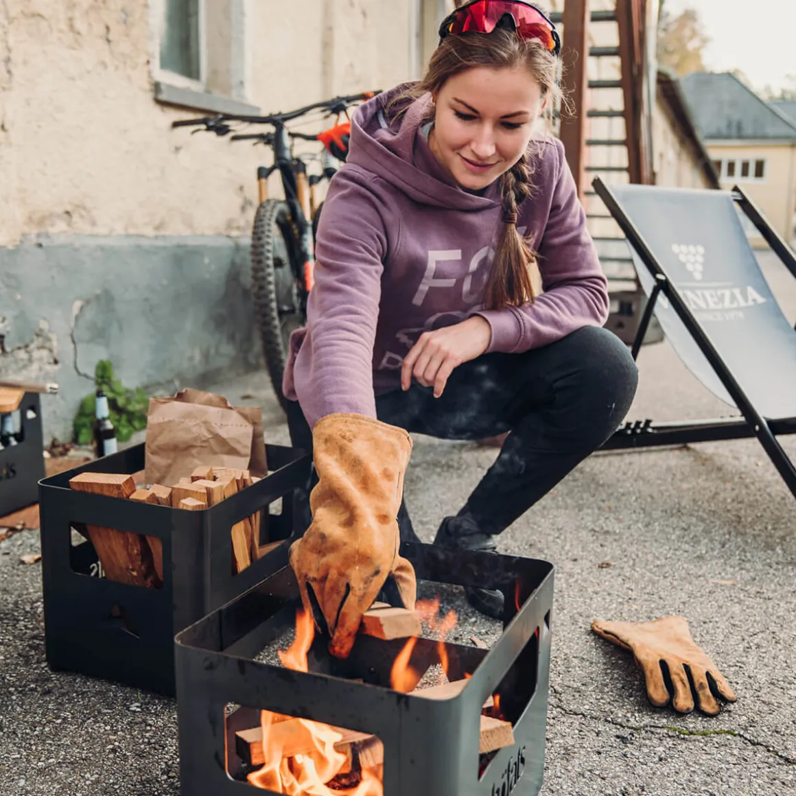 Höfats Beer Box Feuerkorb, Grill & Hocker