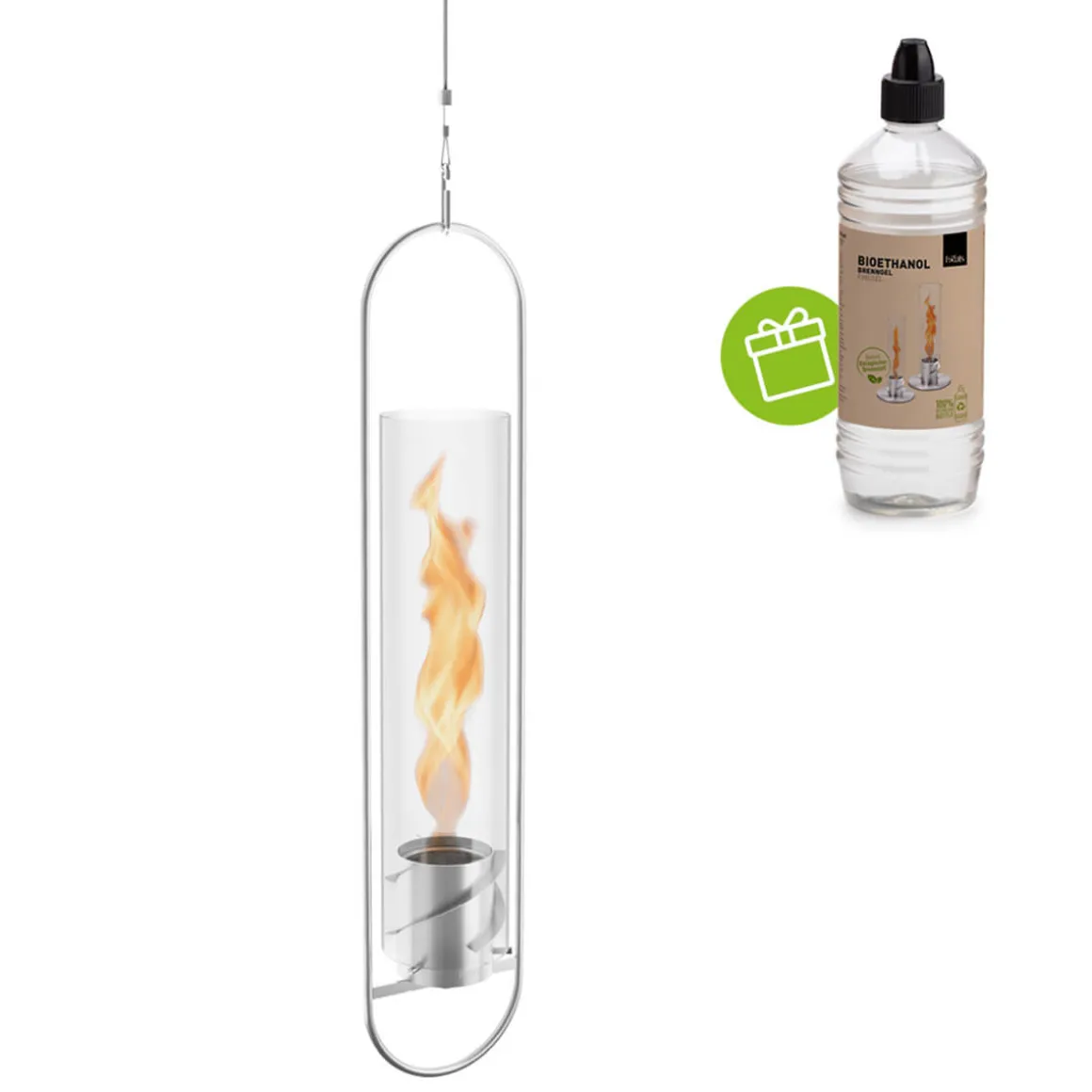 Höfats Spin 120 Hängefeuer & Windlicht, inkl. Bioethanol Brenngel