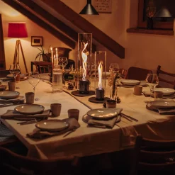 Höfats Spin 900 Tischfeuer & Windlicht, inkl. Bioethanol Flüssig-Brennstoff