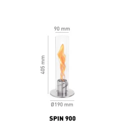Höfats Spin 900 Tischfeuer & Windlicht, inkl. Bioethanol Flüssig-Brennstoff