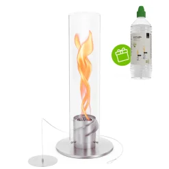 Höfats Spin 1200 Tischfeuer & Windlicht, inkl. Bioethanol Flüssig-Brennstoff