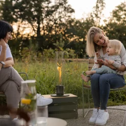 Höfats Spin 1200 Tischfeuer & Windlicht, inkl. Bioethanol Flüssig-Brennstoff